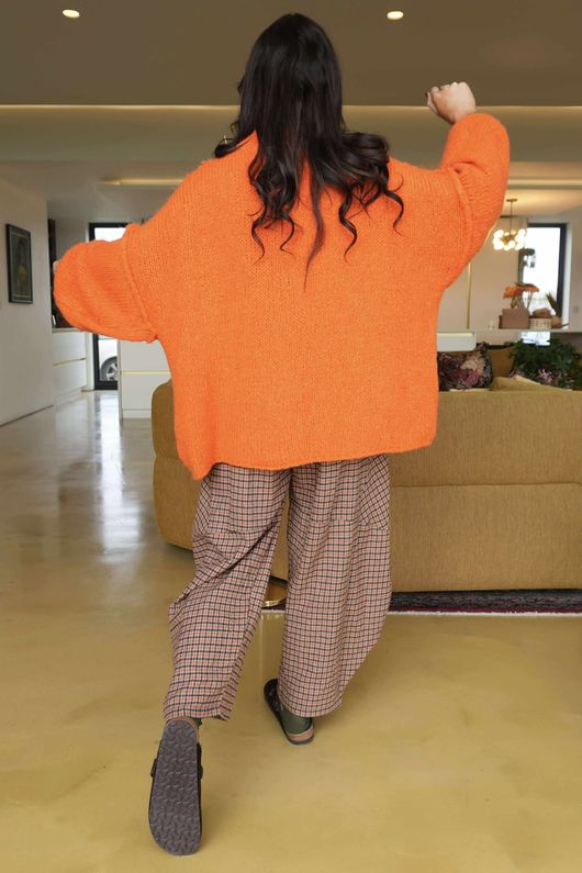 Big Softie Funnel Grunge Knit Marmalade